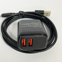 Cargador de Pared de Carga Rápida de 5V 2.4A con Doble USB y Enchufe Estadounidense, con Cable USB a 8 Pines, Especial para el Mercado Estadounidense para iPhone