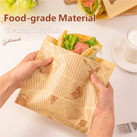 Sac en papier kraft alimentaire résistant à la graisse, jetable, pour petit-déjeuner à emporter, sandwich, burger, pain et boîte alimentaire