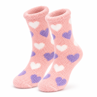 Chaussettes d'hiver chaudes et douillettes en peluche personnalisées pour femmes, avec motifs mignons, en polaire duveteuse, vente en gros OEM