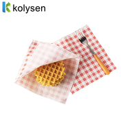 Sacs en papier résistants à la graisse, imprimés sur mesure, à double face, ouverts en triangle, pour les gaufrettes, les hamburgers, le pain et les beignets