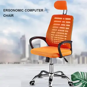 Kursi Kantor Eksekutif kualitas bagus, sarung kursi kaki logam, kursi kantor ergonomis