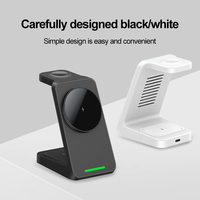 Cargador Inalámbrico Magnético 3 en 1 de Alta Calidad, Nuevo, Carga Rápida de 15W, para Teléfonos Celulares, Conexión Inteligente a Escritorio, Uso con Auriculares