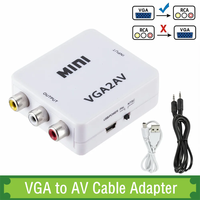 Adaptor konverter VGA ke RCA, konverter VGA ke AV 1080P Video HD VGA2AV untuk PC Notebook TV HD