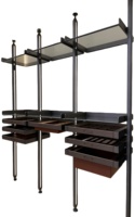 Système de penderie colonne Galaxy avec éclairage, étagère de rangement, profilé en aluminium, cadre de dressing ouvert sur mesure
