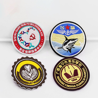 Patchs brodés personnalisés en gros avec logo pour vêtements en denim, patchs brodés ronds Canada, patchs thermocollants