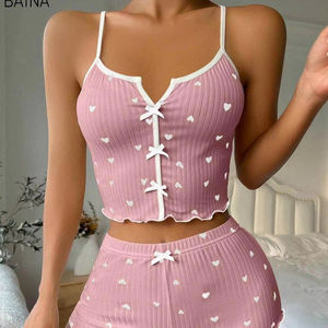 Conjunto de Pijamas Casuales de Verano 2026 para Mujer, Pantalones Cortos sin Mangas, Ropa de Dormir para el Hogar - Product Image 1