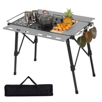 Table de barbecue coréen pliable en aluminium à hauteur réglable pour l'extérieur, prix de gros, table tactique portable IGT pour le camping
