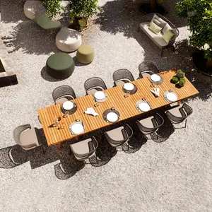 8座聚会花园户外桌面柳条藤家具餐桌套装10人