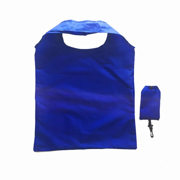 حقيبة تسوق قابلة للطي مقاومة للماء وقابلة لإعادة الاستخدام وقابلة للحمل مطبوعة بشعار مخصص حسب الطلب من البوليستر