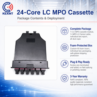 Module de panneau de brassage optique haute densité 24 cœurs LC MPO pour centre de données, fibres optiques multimodes OM3 OM4 OM5