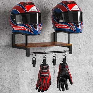 Rak Helm Gantung Dinding Multifungsi untuk Perlengkapan Berkendara Motor dengan Pengait di Ruang Tamu - Product Image 2