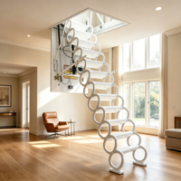 Échelle de grenier électrique escamotable avec télécommande, hauteur maximale 3,2 m, en acier au carbone, escalier dissimulé monté au plafond
