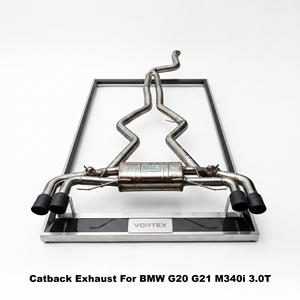Vortex Dynamic-Tuned Stainless Steel System For BMW G20 G21 M340i 3.0T 2020-2025 Quad-Tips - Product Image 1
