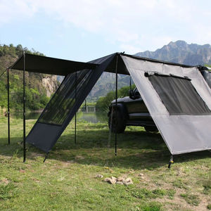 Tente <span class=keywords><strong>de</strong></span> <span class=keywords><strong>camping</strong></span> extérieure épaisse en tissu Oxford noir, résistante au vent, protection solaire, imperméable, extension latérale pour voiture, 2 personnes - Product Image 1