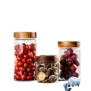 Frascos de Vidrio Pequeños de 6 oz con Tapas Herméticas, Recipientes para Café con Tapa de Madera, Recipientes de Vidrio para Alimentos, para Frijoles, Arroz y Azúcar - Product Image 3