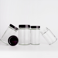 150ml 200ml 250ml Pot de conserve en verre de forme ronde avec couvercle profond
