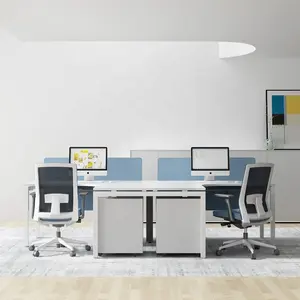 Derniers meubles de bureau en forme de L Table de travail moderne Bureau en acier