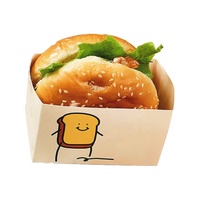 Boîte d'emballage personnalisée pour sandwich aux toasts d'œufs Boîte jetable pour petit-déjeuner déjeuner pâtisserie Boîtes d'emballage alimentaire en carton blanc pour pain de Hambourg