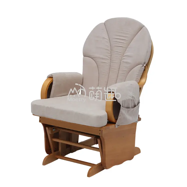 Moetry Chất lượng cao Montessori centre cho con bú ghế tàu lượn Rocking CHAIR gỗ sồi đồ nội thất phòng khách màu xám hiện đại