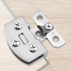 Stainless Steel Glass Door Hinge 4 Mm Surface Mount Minimalist Design For Display Case Wine Cabinet <b>Swing</b> Door Frameless Glass - Product Image 1