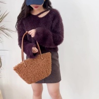 WB229 2025 automne hiver nouveau Design populaire plaine fausse fourrure de vison fourrure sac à bandoulière doux en peluche élégant luxe haute qualité décontracté