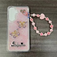 Coque de téléphone en TPU scintillante avec chaîne pour Samsung A56 A36 A35 S26 A32 A17 et TECNO Spark50 Pop20 Camon50 – Housse arrière pour filles
