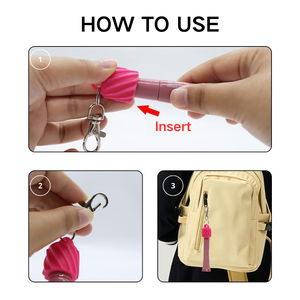 Bên Trong Đường Kính 13.5Mm Xách Tay Bền Silicone Son Môi Chủ Keychain Thiết Kế Lip Balm Thay Thế Lip Bìa Cho Lip Gloss Cap - Product Image 5