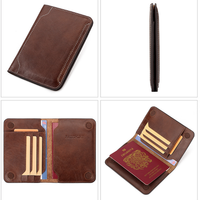 Porte-passeport en cuir véritable anti-RFID, plusieurs emplacements pour cartes, portefeuille de voyage vintage en cuir de vachette avec fermeture magnétique