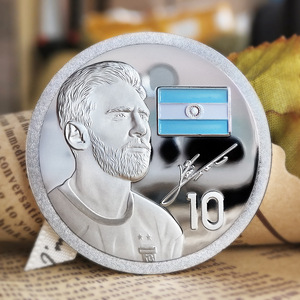 Moneta Commemorativa Placcata Argento di <span class=keywords><strong>Lionel</strong></span> <span class=keywords><strong>Messi</strong></span> del FC Barcellona, Medaglia da Collezione, Regalo per Appassionati di Calcio - Product Image 6