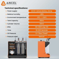 Outil de diagnostic d'injecteurs de carburant ANCEL JC200, test d'uniformité et d'atomisation des injecteurs, test de tenue des injecteurs, 2 cylindres, 12V, portable