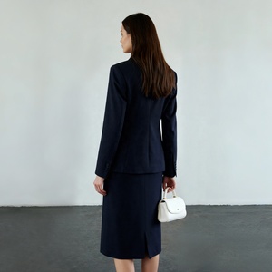 Nuovo <span class=keywords><strong>Blazer</strong></span> Elegante da Donna <span class=keywords><strong>Blu</strong></span> <span class=keywords><strong>Navy</strong></span> 2025 con Risvolto a Tacca, Doppiopetto e Colletto Bordato, Abbigliamento Formale da Ufficio - Product Image 6