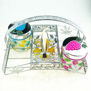 ขวดโหลแก้วใส่ลูกกวาดแบบยั่งยืน4ชิ้นพร้อมฝาหมุนและชุดชั้นวางของโลหะความจุ700มล. ทาสีด้วยมือสำหรับใช้ในครัว - Product Image 2