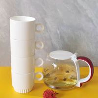 Tasses empilables personnalisées avec logo - Coffret cadeau pour couple pour la rentrée scolaire, tasses à café en porcelaine classique personnalisées pour amis
