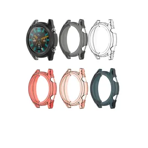 IVANHOE – coque de Protection TPU fine et transparente pour Huawei Watch GT2 46mm 42mm, cadre de montre, boîtier de Protection antichoc