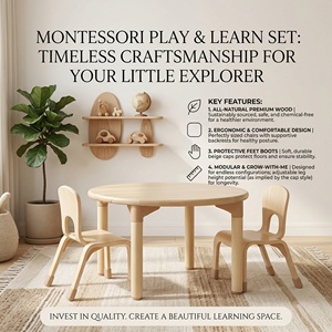 Mobili Montessori per Asili Nido, Tavolo e Sedia in Legno per Scuole dell'Infanzia, Centri di Apprendimento e Scuole Materne - Product Image 3