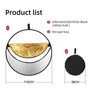 KAZHI 5-en-1 Portable <span class=keywords><strong>Pliable</strong></span> <span class=keywords><strong>Photo</strong></span> <span class=keywords><strong>Réflecteur</strong></span> De Lumière 40x60/100x150cm Beauté Studio Kit D'éclairage Extérieur pour YouTube Vidéo En Direct - Product Image 4