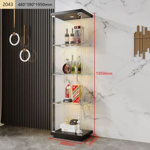 Meuble à vin d'usine, vitrine de salon en verre avec éclairage KY652, meuble à vin KY652 - Product Image 3