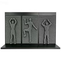 Sculpture murale géante interactive en 3D à trois panneaux pour le corps entier, équipement de jeu interactif