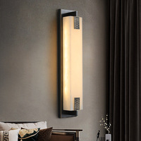 Nouvelle applique murale en marbre et cuivre de style chinois, simple et élégante, pour couloir, escalier, salon, fond de télévision.