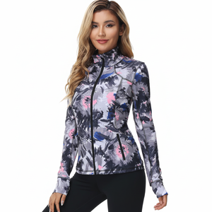 Femmes Sports Yoga Zipper Quick Dry Running Jackets Long Sleeve Outdoor Fitness Gym Training jogging wear Yoga Running Jacket - Product Image 1