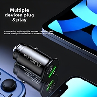 Chargeur de voiture USB-C en gros, charge rapide QC 3.0 PD 38W, allume-cigare 31A, double port USB, noir et blanc, en ABS, portable