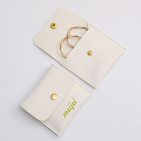 Pochette de luxe personnalisée en cuir pour bijoux avec logo, petit sac à bijoux en PU pour boucles d'oreilles, bagues, bracelets, colliers