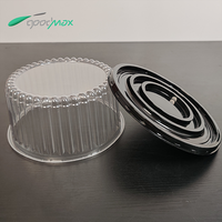 Boîte à gâteau en plastique PET transparent de 9 pouces de haut Emballage de dessert rond jetable avec couvercle en dôme pour fêtes et anniversaires
