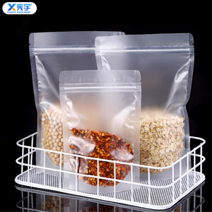 Sachet Doypack Scellé Transparent/Givré en Plastique Stratifié PE avec Fermeture Éclair pour Fruits Secs, Barbe à Papa, Popcorn et Snacks - Product Image 2