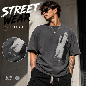 Fabricant de vêtements pour streetwear : T-shirt personnalisé avec logo, effet vintage, coupe oversize, en coton délavé, avec motif graphique - Product Image 1