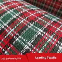 Tissu brocart tissé à carreaux rouges et verts 100 % acrylique résistant à l'abrasion pour filles, garçons, artisanat de Noël, plaid teint en fil
