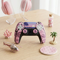 Coque en silicone antidérapante personnalisée pour manette PS5, coque de protection avec capuchons pour joysticks et autocollant pour manette PS5