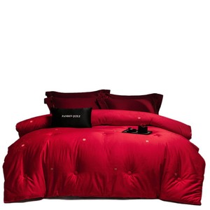 FANBEN <b>QUILT</b> Oriental Wedding Silk <b>Quilt</b> Red Double Happiness Embroidered 100% Silk Four Seasons Home Use - Product Image 5