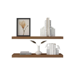 Ecco 31.5 In Wide Floating Shelves Set Of 2 Wall <b>Decor</b> Storage <b>Book</b> Shelves For Bedroom Bathroom - Product Image 2