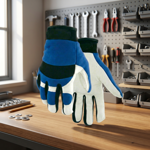 Gants de travail antidérapants en PU JNA GROUP, bleu et blanc, avec poignet élastique, gants de sécurité polyvalents, épaisseur 4 mil, 10 pouces, sans latex - Product Image 4